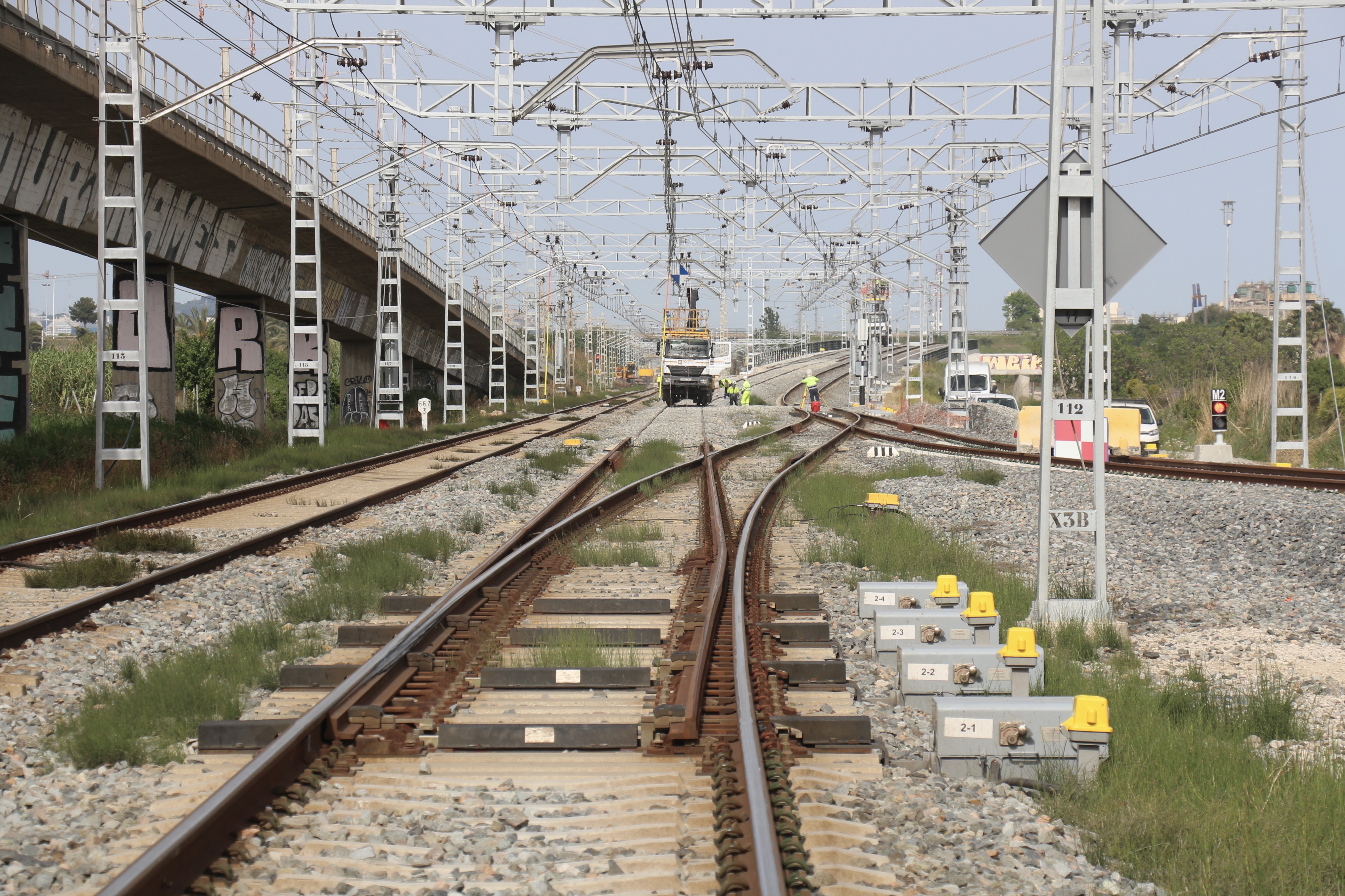 Junio 2025: Trabajos catenaria desde el desvío 2.