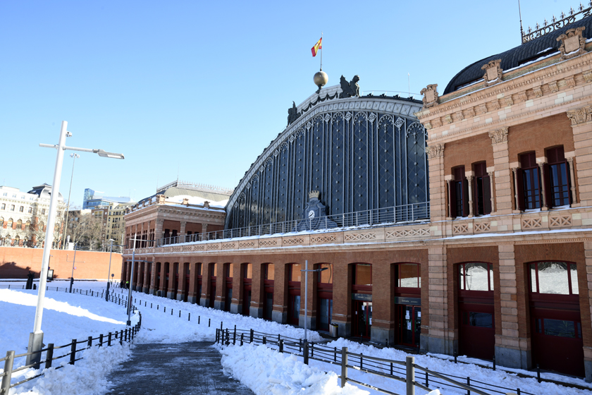 Facade of the historic Madrid Puerta de Atocha station