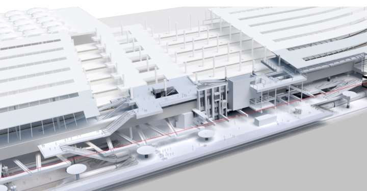 Infografía que muestra la estructura de la nueva estación. Junio 2023. Estación Psante de Atocha